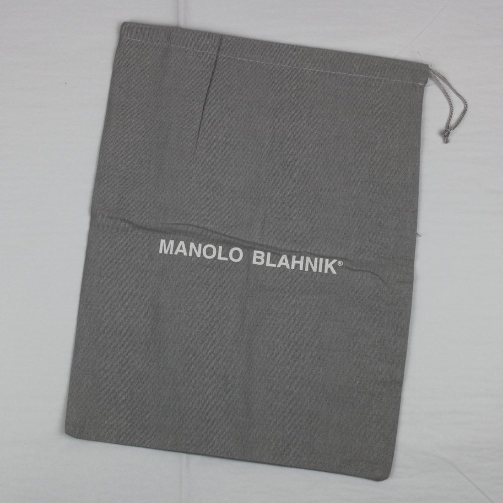 Manolo Blahnik 10x13 Light Gray Drawstring Dustbag